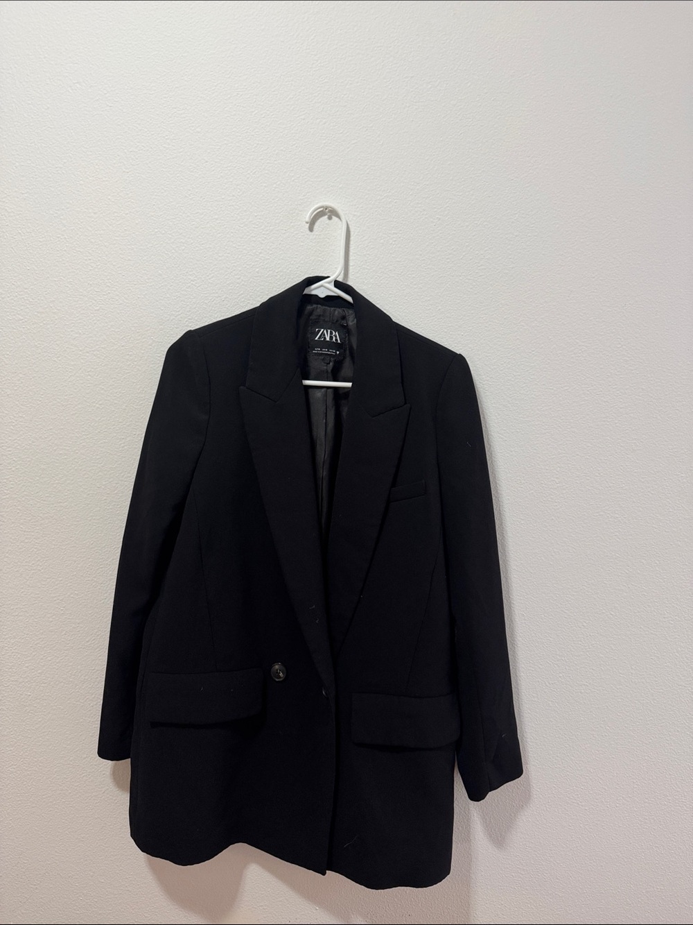 Zara Black Single-Button oversized Blazer small black